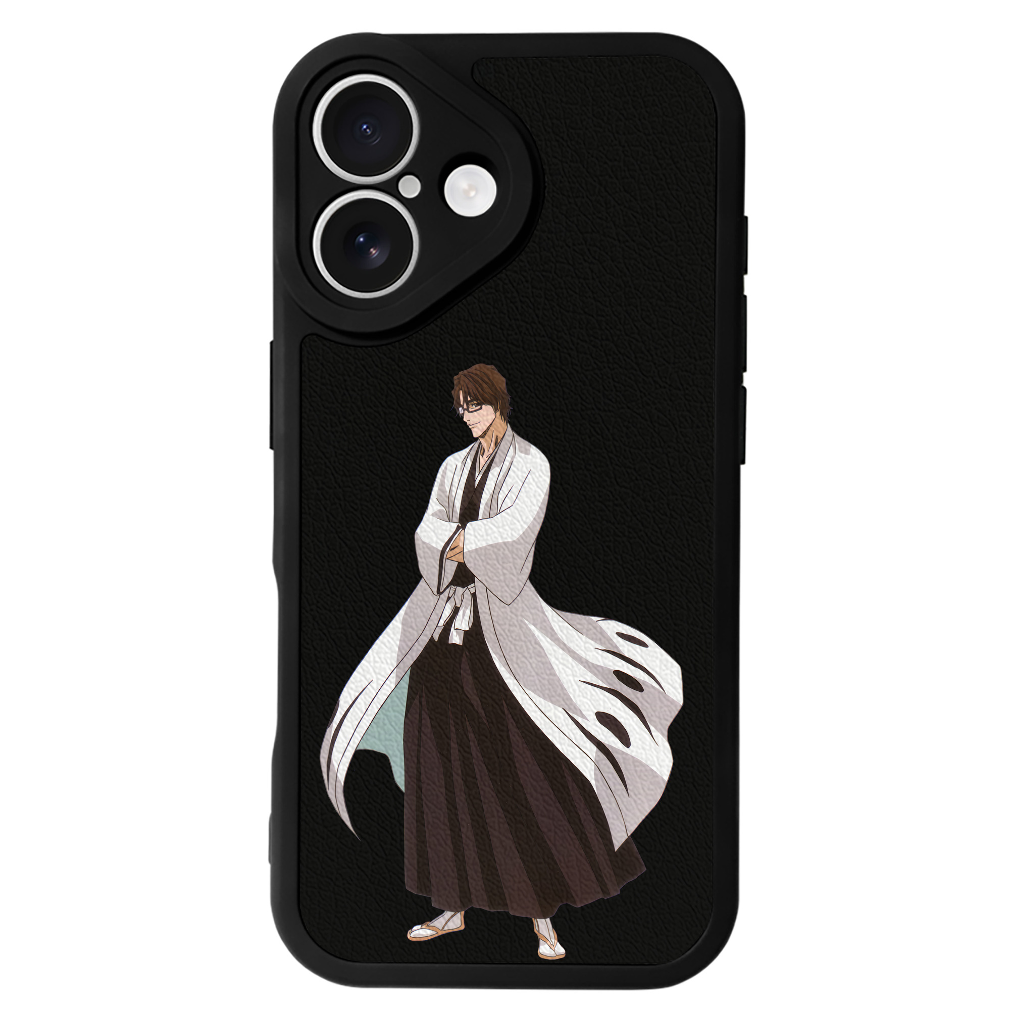 （画像用） ブリーチ 藍染 惣右介（あいぜん そうすけ） BLEACH Aizen Sousuke 【iPhone 16シリーズ対応】シリコンスマホケース（レザー調） 材質：シリコン